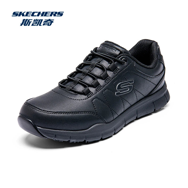 Skechers Chaussures Décontractées pour Hommes en Cuir, Baskets à Semelle Souple, Légères, pour la Course, l'Athlétisme, le Jogging et la Marche