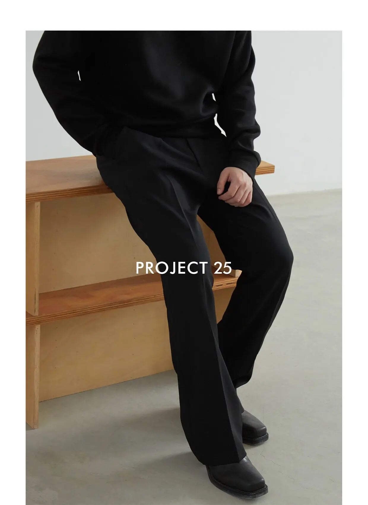 PROJECT 25 Herren-Hose, Schwarz, gerades Bein – Knitterarm, elegant fallend, lockere Passform & vielseitige Casual-Anzughose