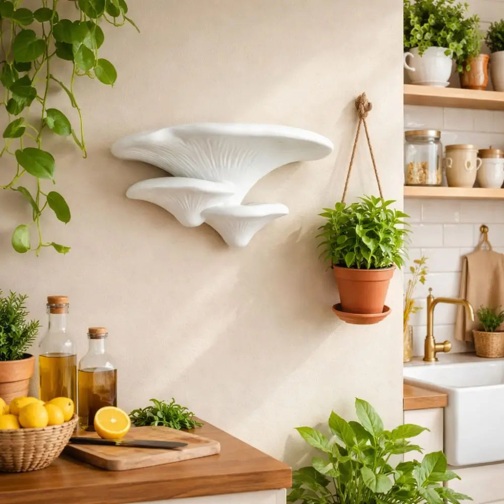 Pilz-Aufbewahrungsregal, 3D-gedruckt, kleiner Pilzständer, platzsparendes Pilzregal aus Kunststoff, wandmontiertes Aufbewahrungsregal, Büro-Schreibtisch