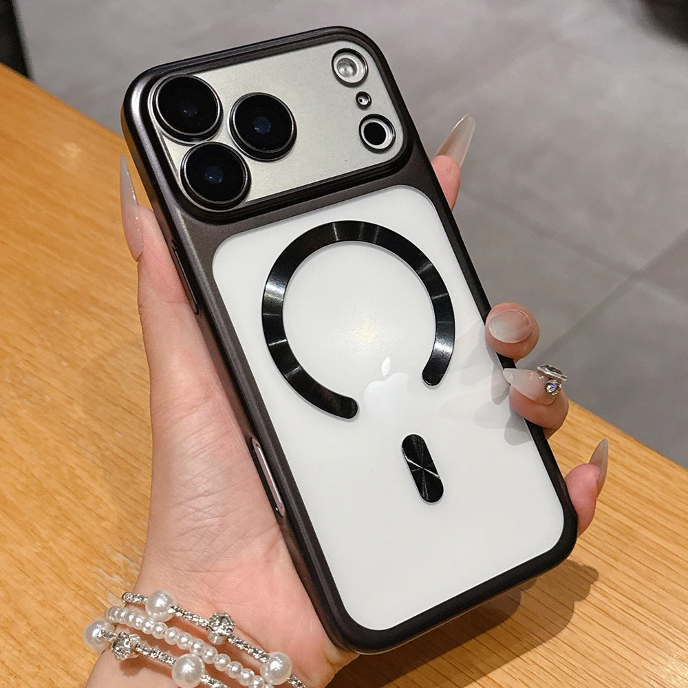Luxuriöses mattes durchscheinendes Magnetgehäuse für iPhone 17 Pro Max 17Pro 17 Air mit kabelloser MagSafe-Ladefunktion und Kameraschutz