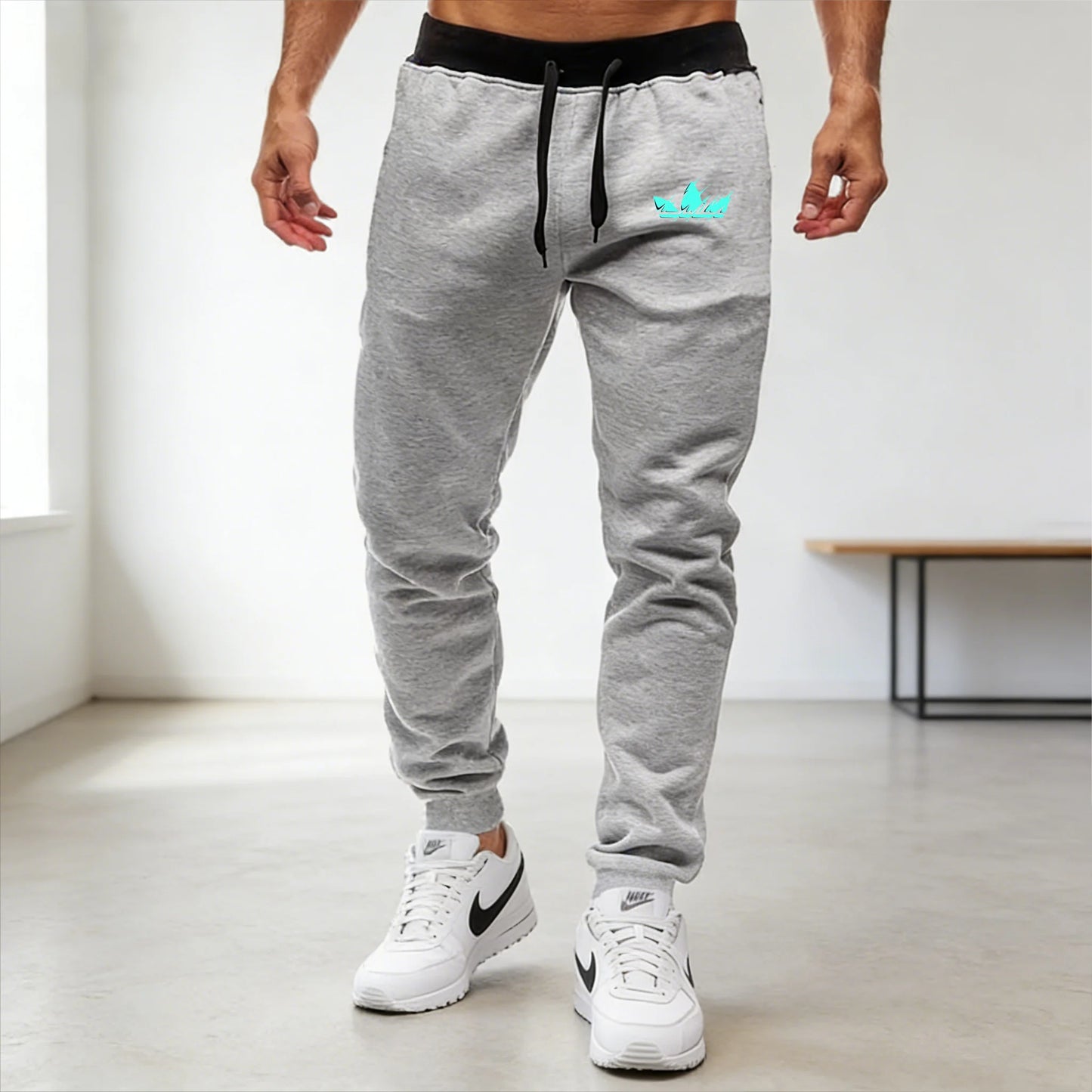 Pantalon de jogging ample pour homme, motif flamme bleue, unisexe, respirant, pour l'extérieur, design tendance