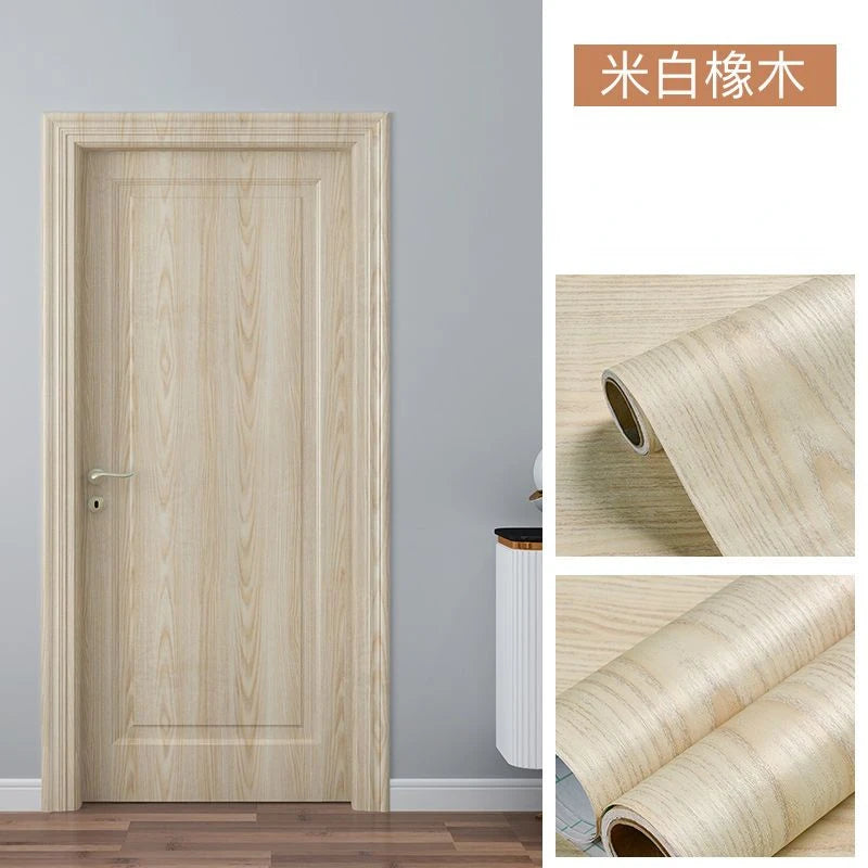 90CM Width Wood Grain PVC Wallpaper for Door Wardrobe Cupboard Table Furniture Waterproof Self Adhesive Stickers Home Decor Film