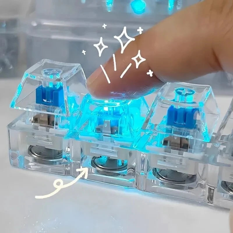 Porte-clés Clavier LED Jouets Fidget Crystal Clicker Jouet Sensoriel pour Soulagement du Stress Porte-clés Clavier Cadeau de Fête d'Anniversaire pour Enfants
