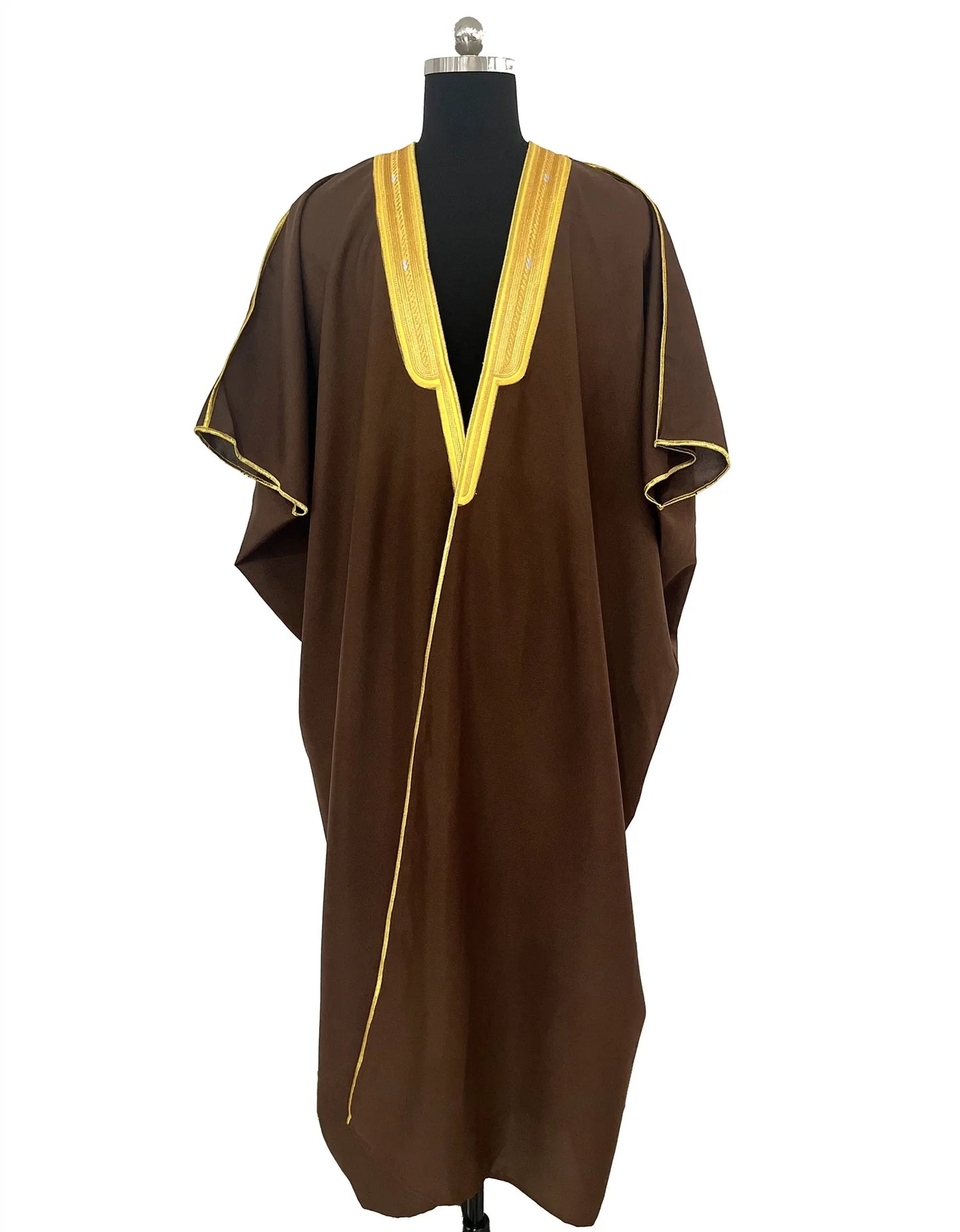 Moyen-Orient Hommes Ouvert Abayas Musulman Robe Kimono Dishdasha Vêtements Islamiques Dubaï Arabie Saoudite Caftan Brodé Robe Prière Thobe