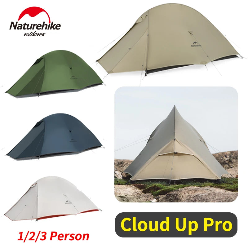 Naturehike Cloud Up Pro Tent 1/2/3 Person Lightweight 20D Nylon Waterproof Outdoor Camping Hiking Backpacking Ultralight Tent