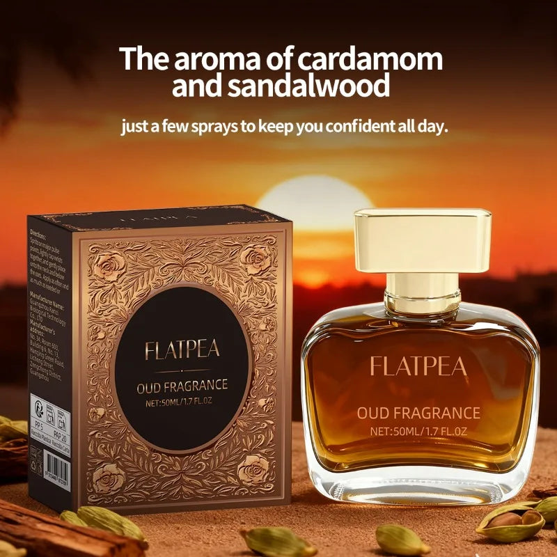 50ML Men's Perfume Body Spray Leather & Sandalwood Scent Women Eau De Parfum Alcohol-Free Long-Lasting Fragrance Arabic Perfumes