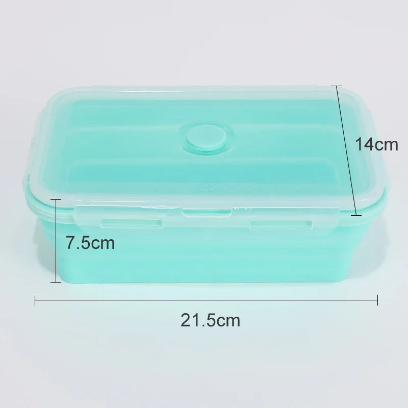 Boîtes de Conservation Alimentaire Pliables Boîte à Repas en Silicone avec Couvercle Bols Alimentaires Boîte à Repas Empilable pour Cuisine et Congélateur