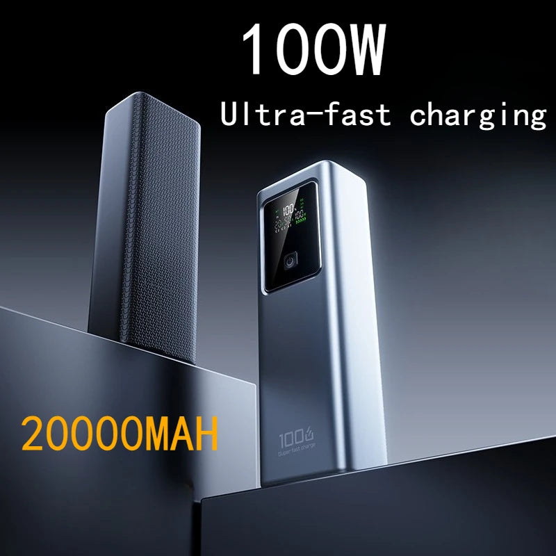 20000MAh 100W Power Bank, Fast Charging Large Capacity Long-lasting Mobile Phone Charging Laptop Portable Outdoor Power Bank