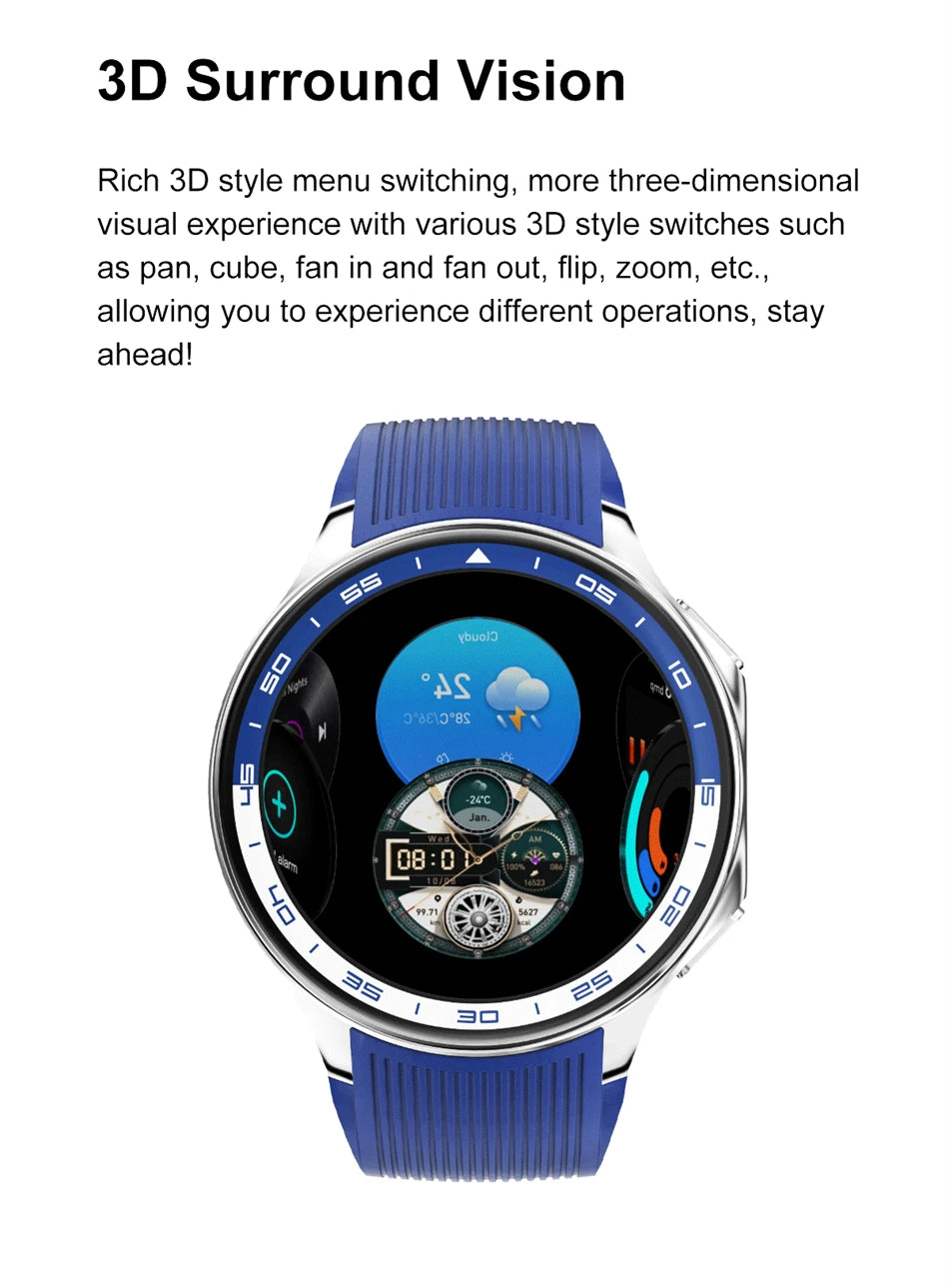 OPPO DT Watch X Montre Connectée Bluetooth avec Appel, 4 Go de Mémoire, Enregistrement, Lecture MP3+MP4, Son Surround Visuel 3D, Smartwatches Homme 2025 Nouveau