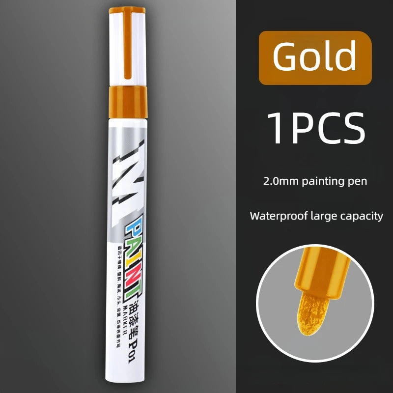Stylo de retouche pour rayures de voiture, marqueur de peinture étanche, entretien des pneus de voiture, automobile, noir, blanc, rouge, argent