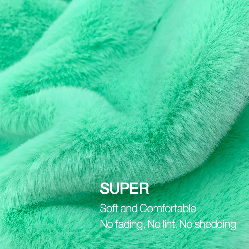 10mm Pile Length Fur Fabric Polyester Imitation Fur Fabrics Handmade DIY Encryption Thickening Fake Rabbit Hair Fur Plush Fabric