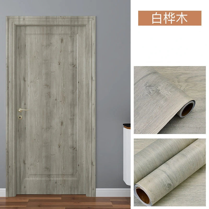 90CM Width Wood Grain PVC Wallpaper for Door Wardrobe Cupboard Table Furniture Waterproof Self Adhesive Stickers Home Decor Film