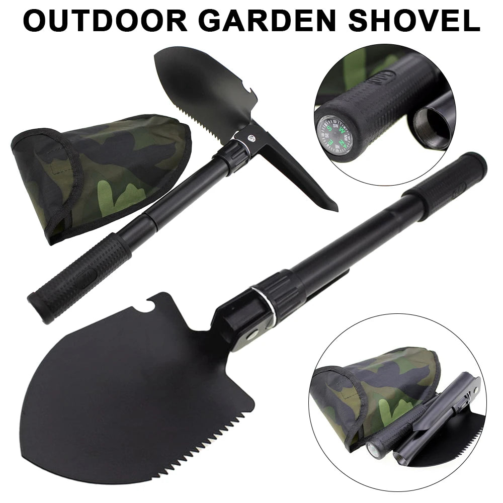 Multifunktions-Camping-Gartenschaufel, Überlebens-Klappschaufel, militärische taktische Schaufel, Wander-Outdoor-Gartenhacke, Grabwerkzeug-Set