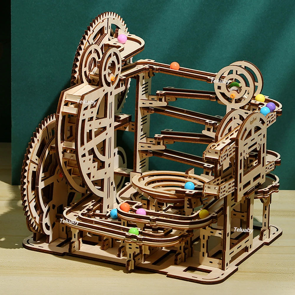 3D Holzpuzzle Murmelbahnen Mechanische Puzzles Selbstbau-Spielzeug STEAM Lernspielzeug Modellbausätze für Kinder und Erwachsene Geschenk