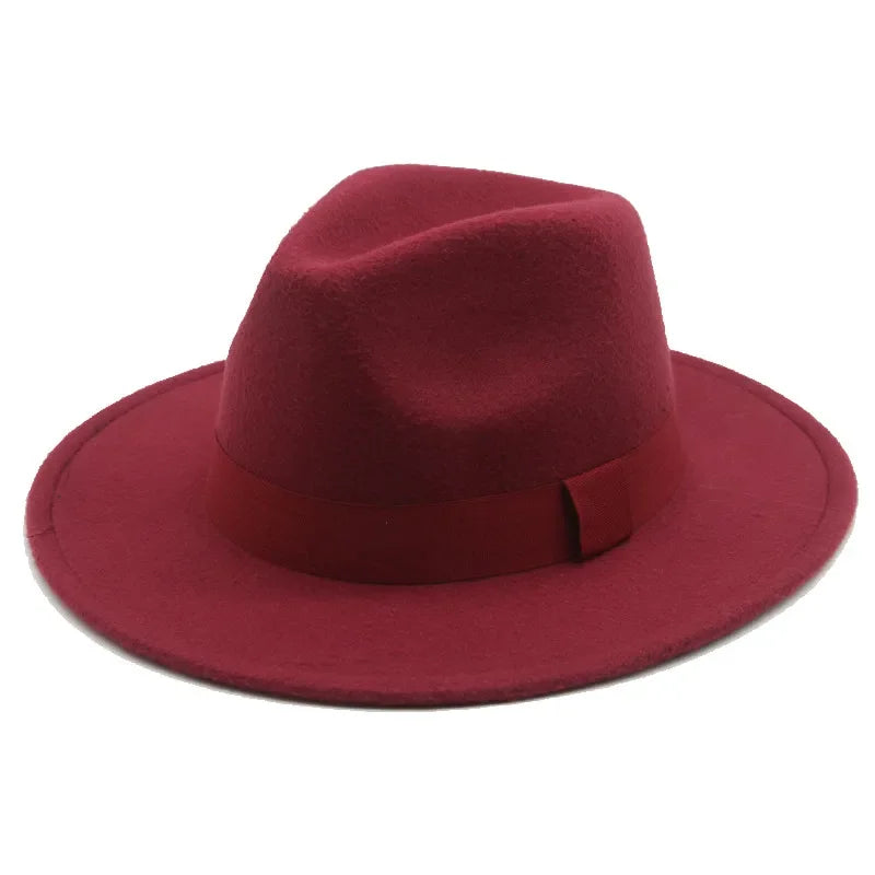Chapeau Fedora Femme Chapeaux d'hiver pour femmes Bande de ruban Chapeau homme Large bord Classique Beige Mariage Eglise Chapeau melon Nouvelle casquette chapeau femme