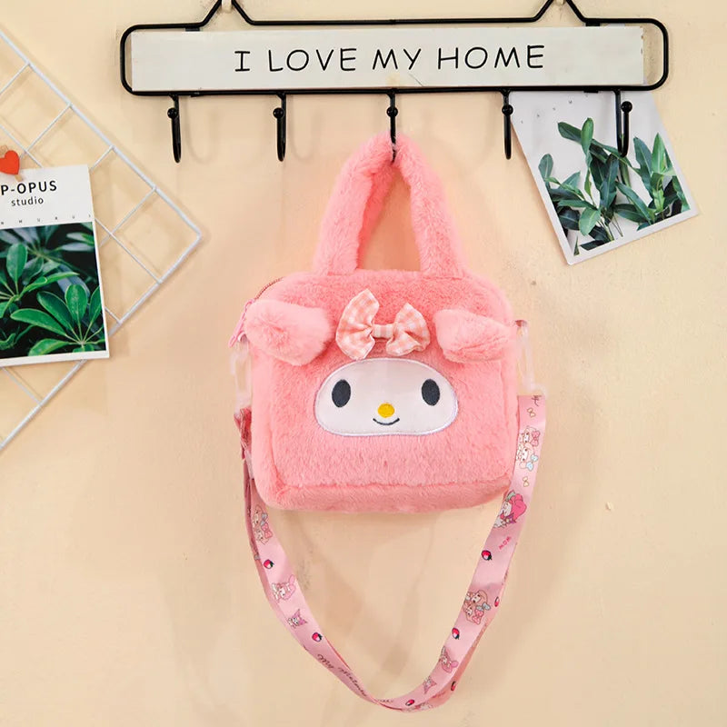 Sanrio Plüschtasche Kuromi Cinnamoroll Melody Stitch Handtasche Hello Kitty Umhängetasche Kosmetiktasche Jungen Mädchen Weihnachtsgeschenk