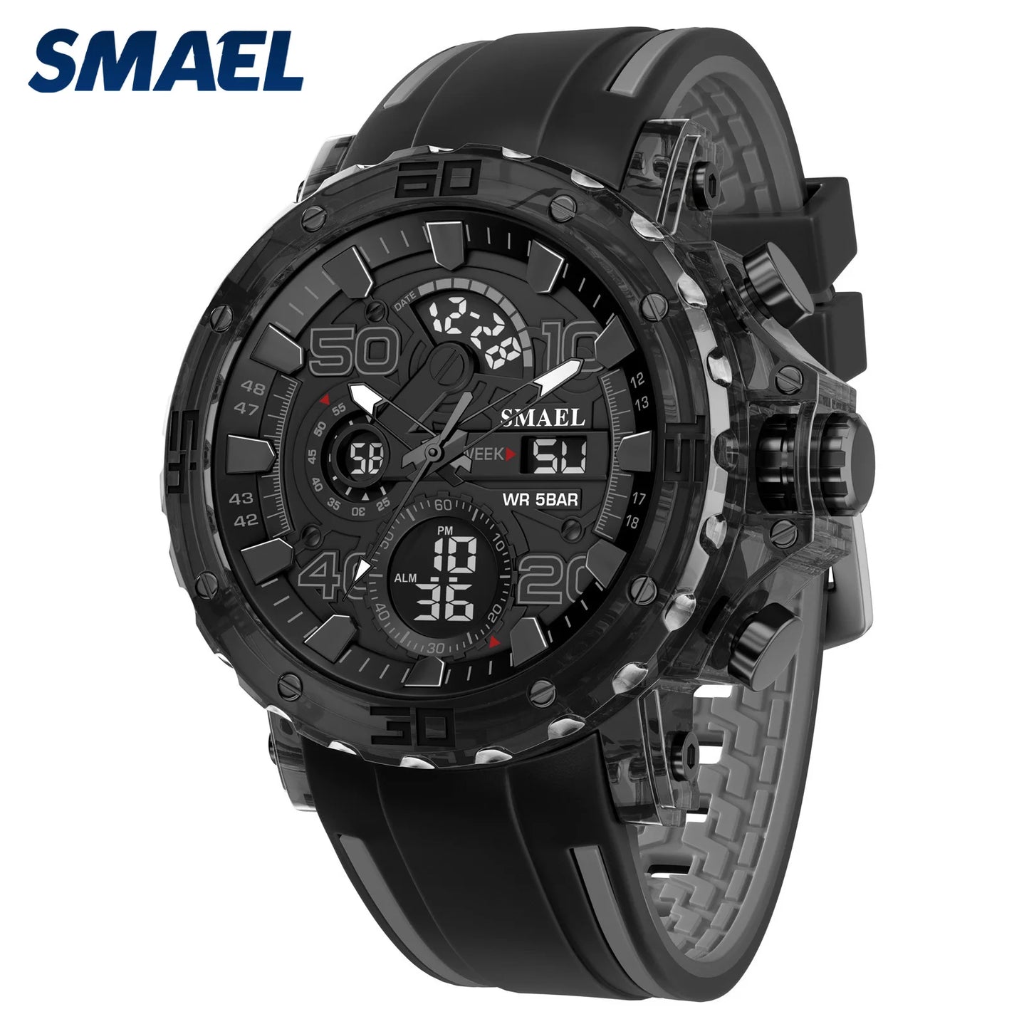 Montres Militaires Hommes Montre 2025 Nouvelle 50M Étanche Chronomètre Alarme Lumière LED Montres Digitales 8136 Montre Sport Homme