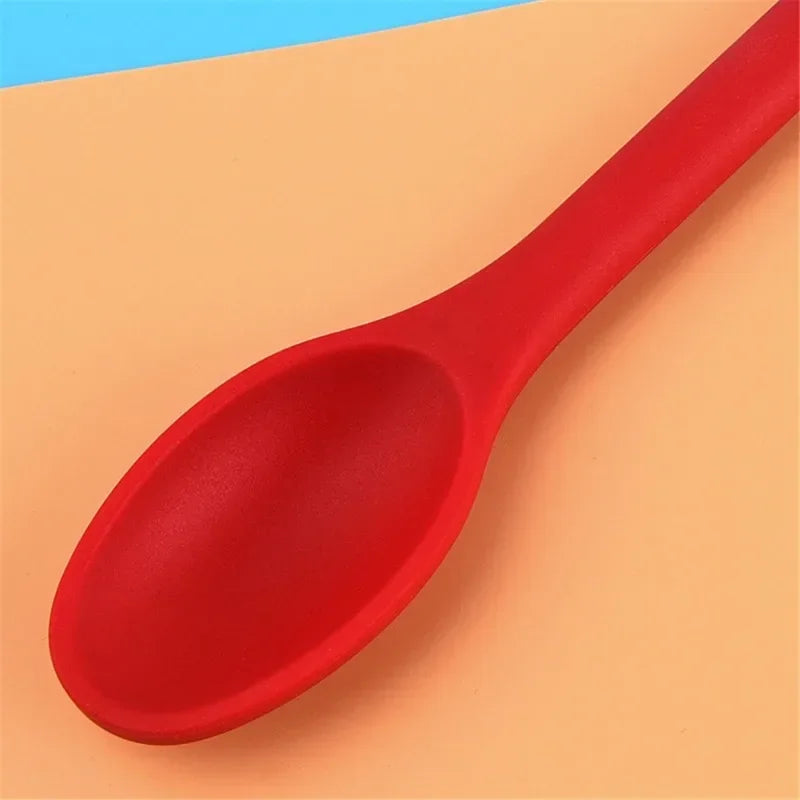 Salad Mixing Spoon Nonstick Silicone Cooking Spoon Long Handle Spoon Baking Spoons Salad Stirring Mixing Serving Scoop Cuchara