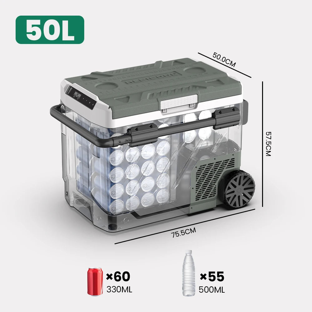 Réfrigérateur/congélateur portable à compresseur Elite 40L 50L 60L pour voiture 12/24V DC 100-240V AC Mini réfrigérateur pour camping, barbecue, ultime