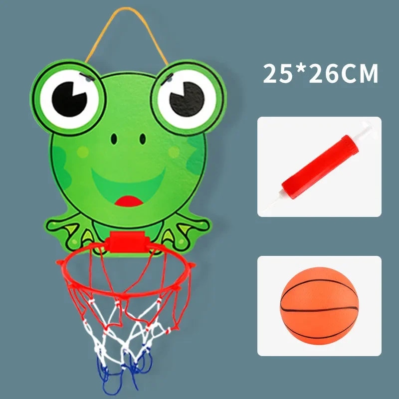Kit de panier de basket pour enfants, dessin animé, animaux créatifs, support de basket-ball, jeu de sport d'extérieur et d'intérieur pour enfants
