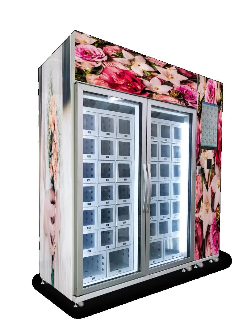 Customized Low-Energy Flower Vending Machine: Refrigerated, Wifi-Connected & Transparent Quality