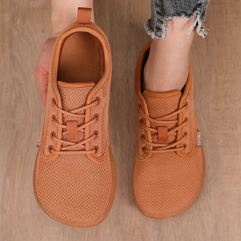 2025 Summer Men's Running Shoes Barefoot Fitness Mesh Sports Shoes Women Flat Bottom Wide Foot Shoes Slow Running Brand Sneakers