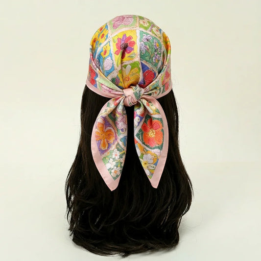 70*70cm Square Silk Scarves Women Hijab Shawls Abaya Women Veil Islamic Turban Femme Head Scarf Foulard Bandana Beach Pareo 2025