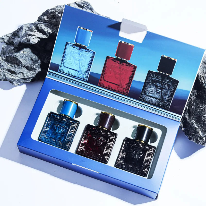 Wild Herren Parfüm Geschenkset 3*30ml Lang Anhaltendes Cologne für Männer Maskuliner Duft Eau De Toilette Kit Herren Tägliches Körperspray Box
