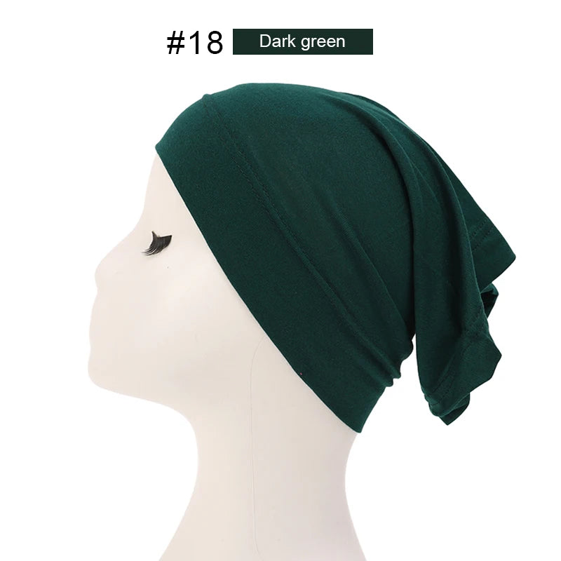 Bonnet Hijab Musulman Turban Foulard Coton Modal Voile Uni Casquette Sous Écharpe Musulmane Femme Foulard Turban Hijabs Chapeau Islamique