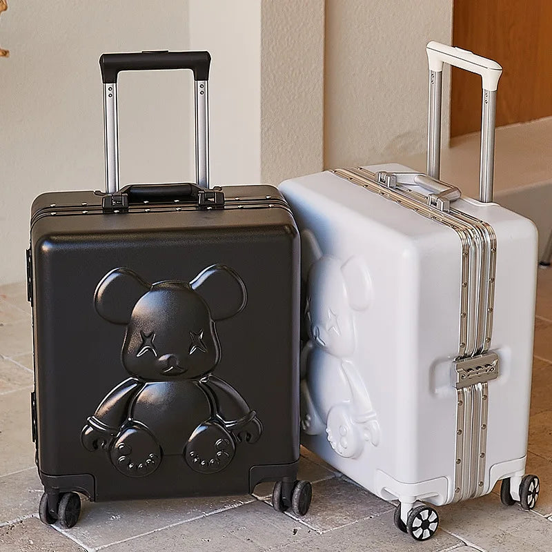 Nouvelle valise trolley universelle à roulettes 18 pouces 2024, sac de maquillage cabine pour hommes et femmes