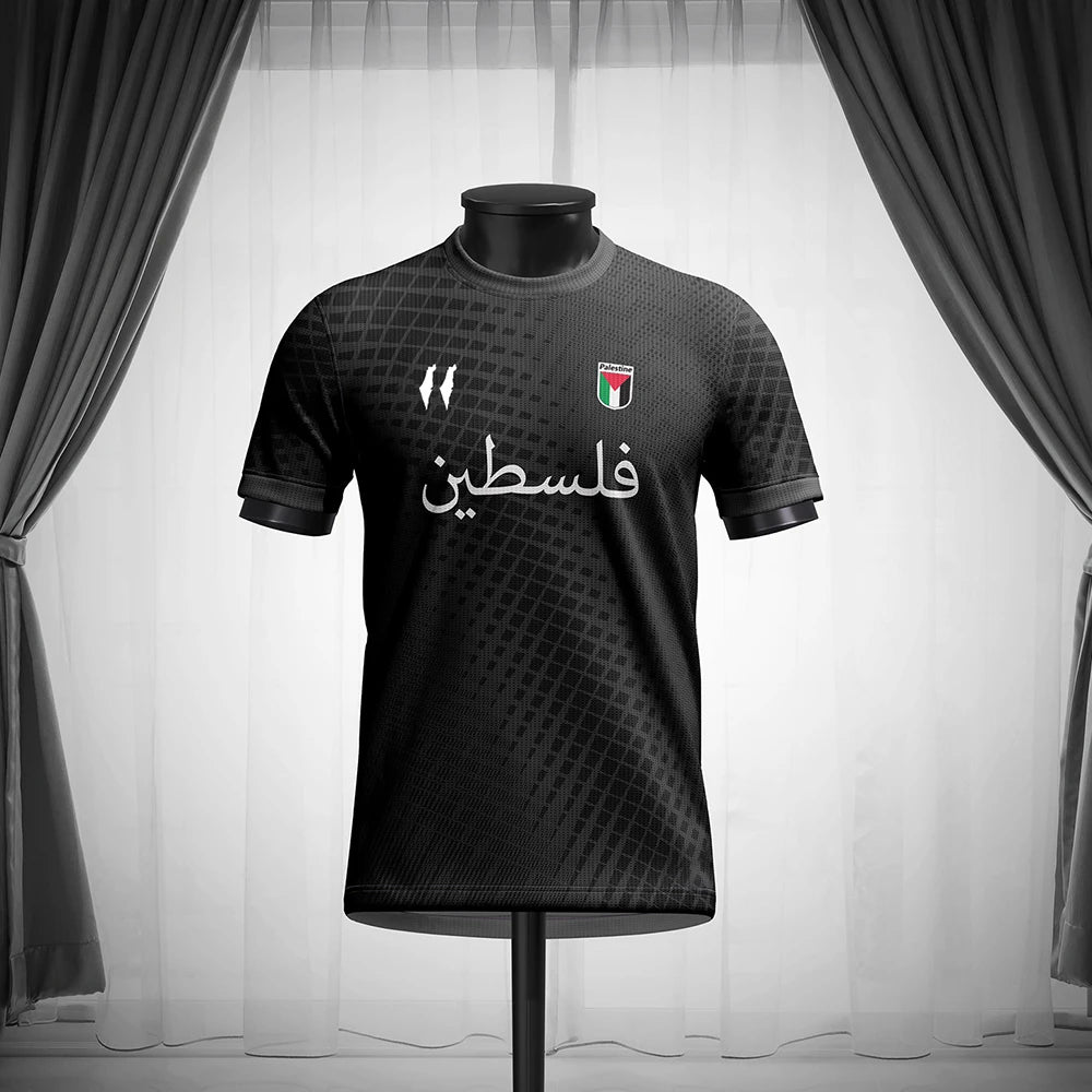 Palästina Fußballtrikot T-Shirts Sommer Mode Kurzarm Palästinensische Flagge 3D-Druck T-Shirt Casual O-Neck Locker Herren Tee Tops