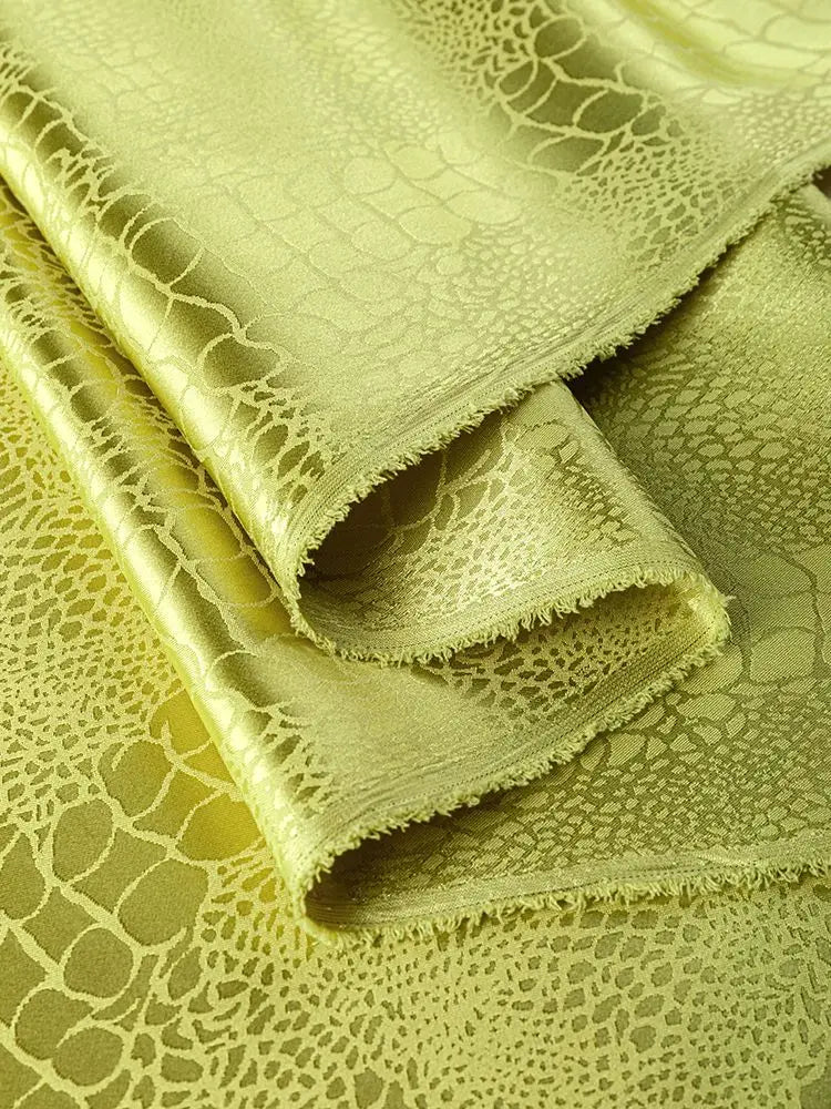 Micro Stretch Schwarz Jacquard Stoff Meterware für Kleider Kleidung Nähen Uni Krokodil Muster Stoff Handarbeit Glatt