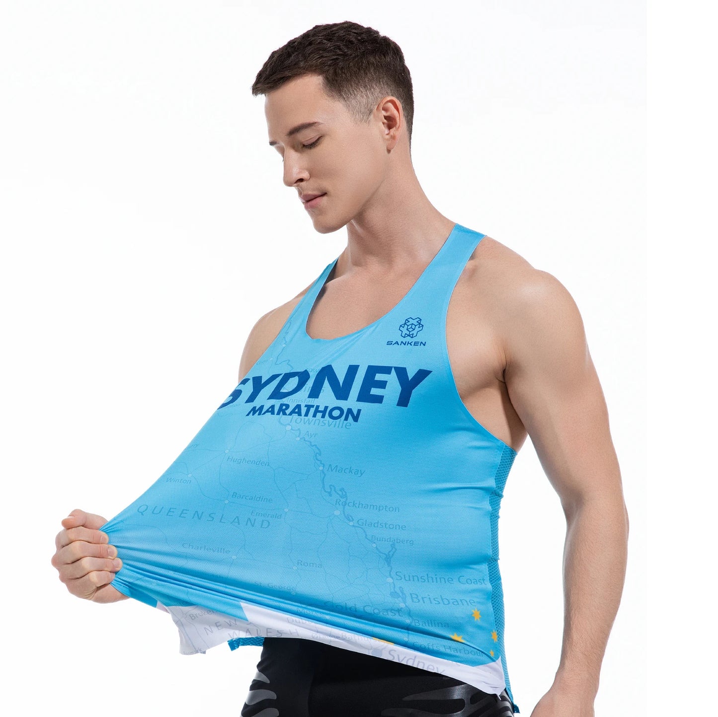 Débardeur de marathon sans coutures léger pour homme - T-shirt de sport sans manches à séchage rapide pour la course à pied