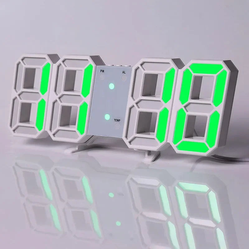 Produkte kaufen Uhr 3D LED Digital Wecker Wanduhr Zeit/Datum/Temperatur für Zuhause/Küche/Büro Uhren Deko Garten