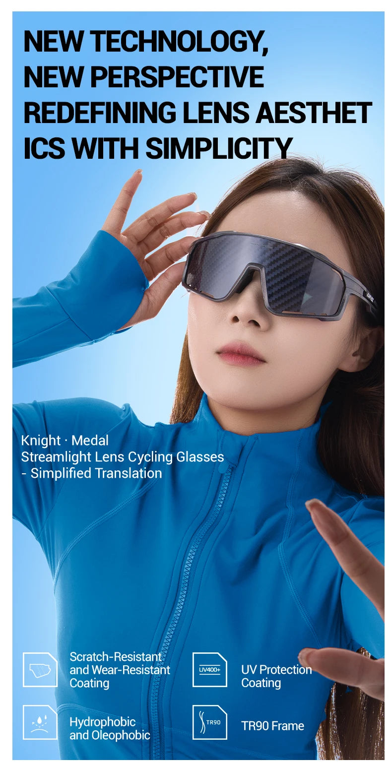 KAPVOE Nouvelle Technologie Nano Lentilles Lunettes de Cyclisme Lunettes de Soleil Sportives de Plein Air Vélo Hommes Femmes VTT Bicyclette UV400 Lunettes