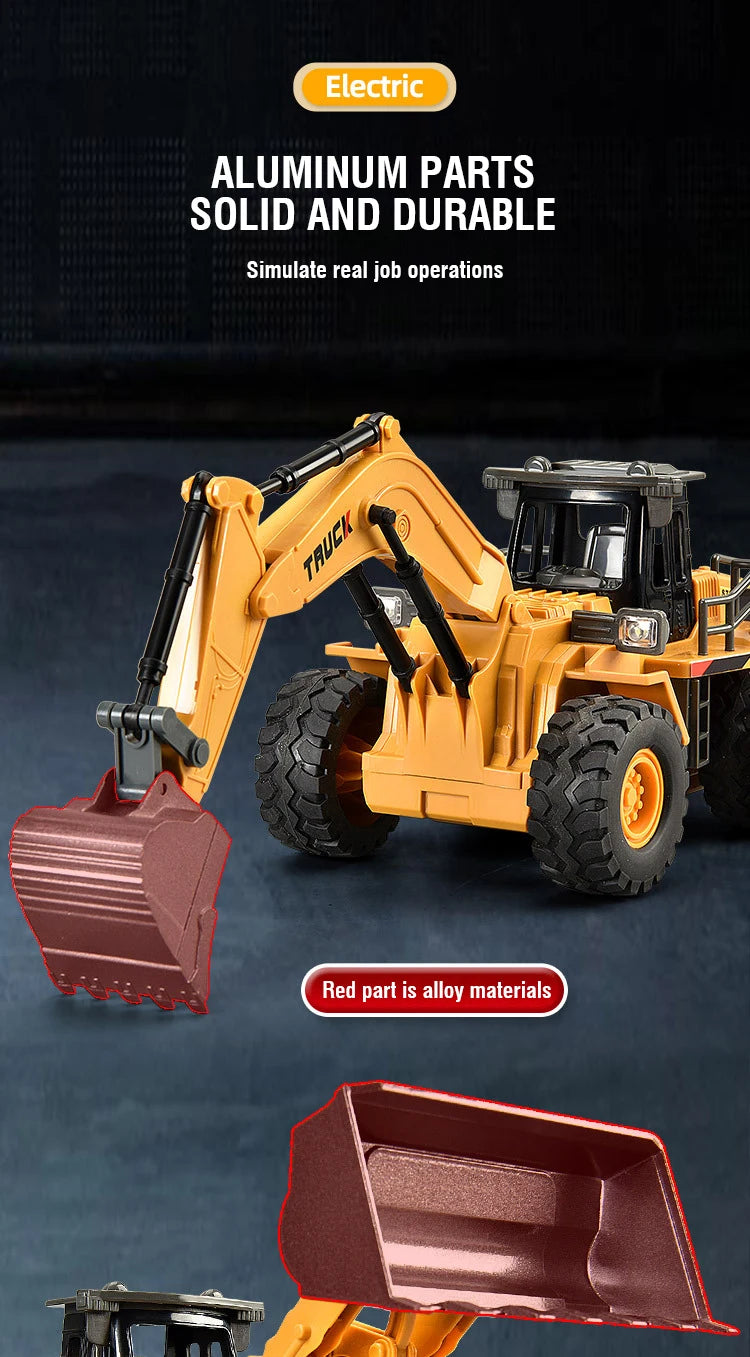 9CH Legierung Fernbedienung Bagger Planierraupe Muldenkipper Simulation Technik Fahrzeug Spielzeug RC Trucks Modell Kinder Spielzeug Geschenke