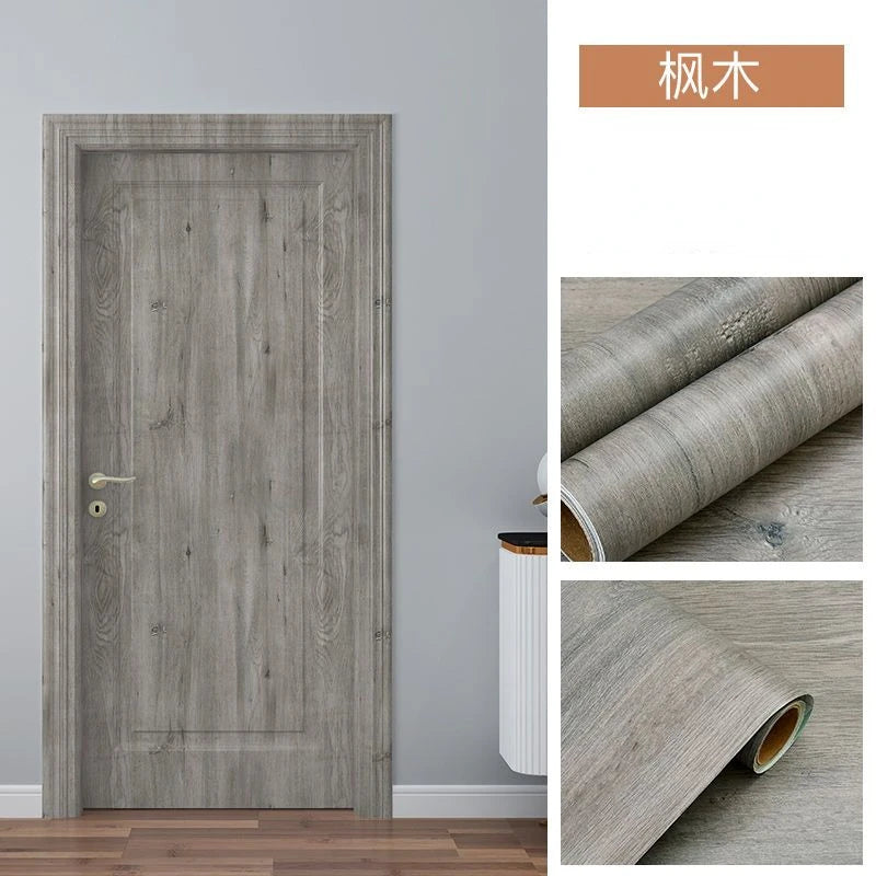 90CM Width Wood Grain PVC Wallpaper for Door Wardrobe Cupboard Table Furniture Waterproof Self Adhesive Stickers Home Decor Film