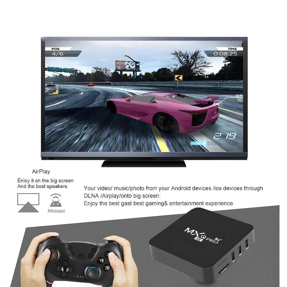 MXQ PRO TV BOX Android S905L 2.4G&5G WiFi Original Quad Core Youtube Media Player Mxq Pro 4K Set Top Box IPTV Netflix YouTube