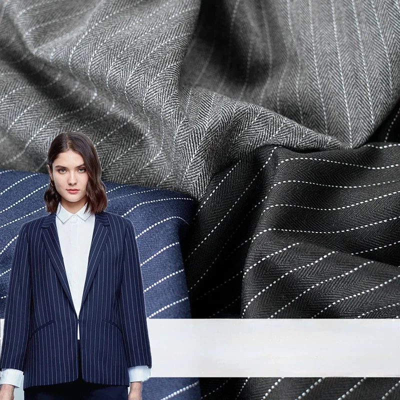 Micro-elastischer Anti-Falten-Anzug, gestreifter Stoff, Frühling, Herbst, Hose, Weste, Rock, Mode zum Nähen, Design, Großhandel, Stoff