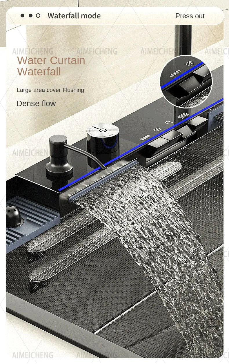 Große intelligente Doppelspüle aus SUS3004 für Küche, Obst- und Gemüsereinigung, Wasserkatalysator, Pestizidrückstandsentfernung, Haushaltsgerät