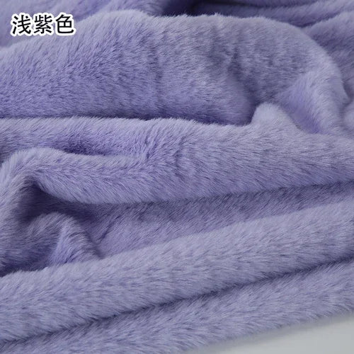 Tissu Peluche Imitation Fourrure de Lapin Loutre Violet 50x50cm 8mm pour Confection de Jouets en Peluche Bricolage, Fond d'Écran, Écharpe, Oreiller