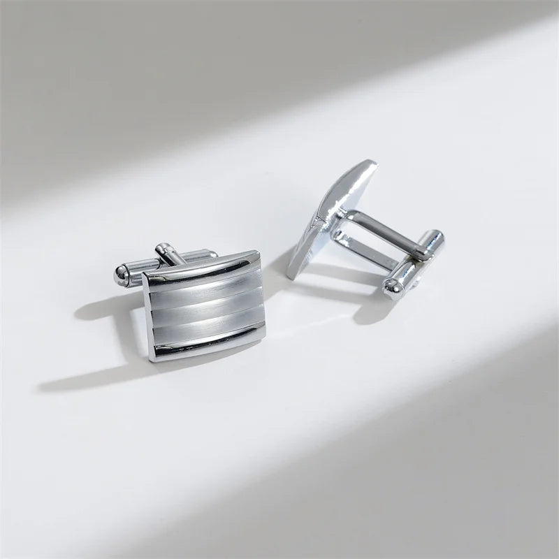 1 Paire Boutons De Manchette Carrés En Cuivre Et Pinces À Cravate Pour Hommes, Cadeaux De Mariage De Luxe, Bijoux De Mode, Poignets Pour Hommes
