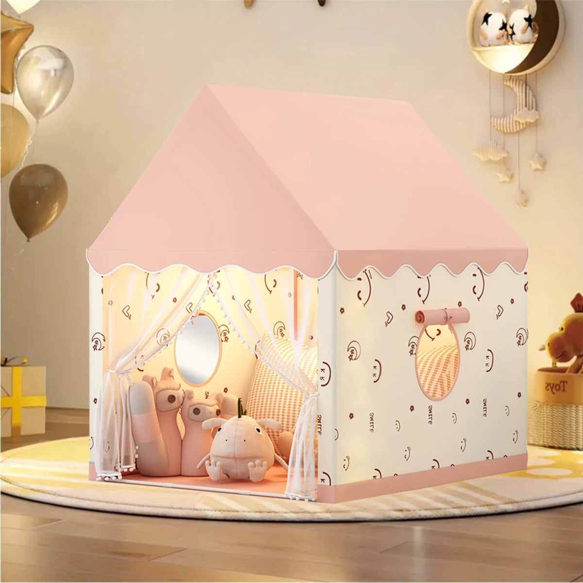 Children's Fun Toy Tent, Princess Fairy Tale Play Castle, Outdoor Portable Playhouse, Great Holiday Gift for Boys and Girls, Christmas Gift, Accessories Not Included