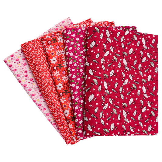 Superbe tissu en coton fin 100%, motif floral rouge imprimé, idéal pour patchwork, loisirs créatifs, textile de maison, vendu au mètre.