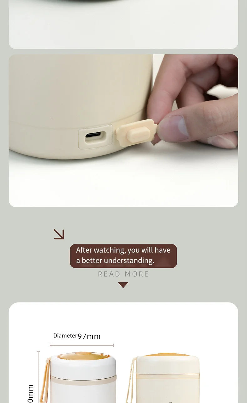304 Edelstahl-USB-Becher mit konstanter Temperatur, steckbare Suppentasse, langanhaltende Isolierung nur für Studenten