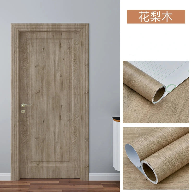 90CM Width Wood Grain PVC Wallpaper for Door Wardrobe Cupboard Table Furniture Waterproof Self Adhesive Stickers Home Decor Film