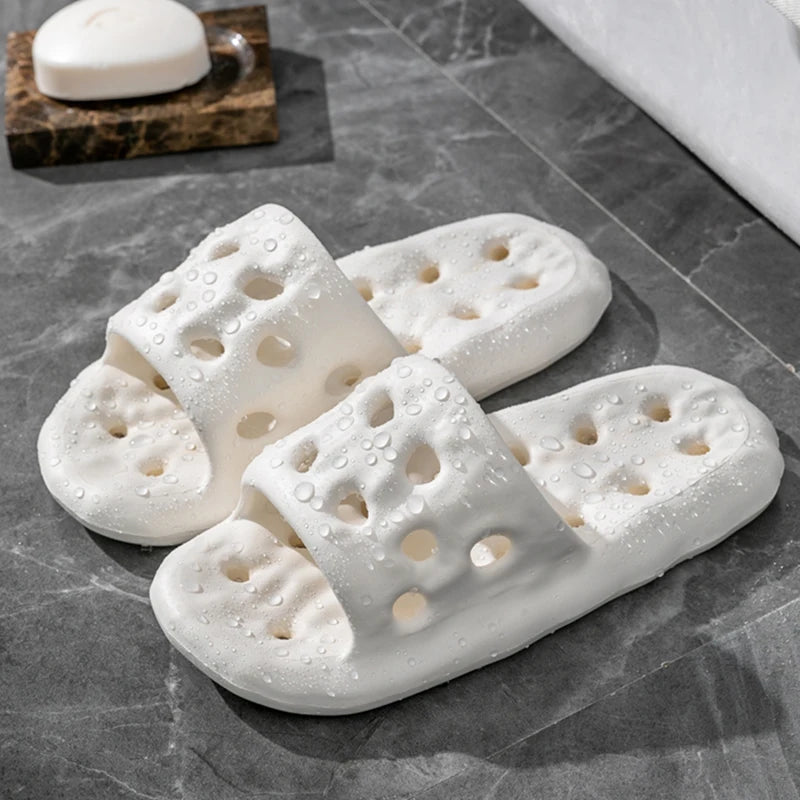 Men's Non-Slip Slide Sandals for Home, Breathable Quick-Dry House Slippers with Open Drainage for Indoor Shower Summer Wear