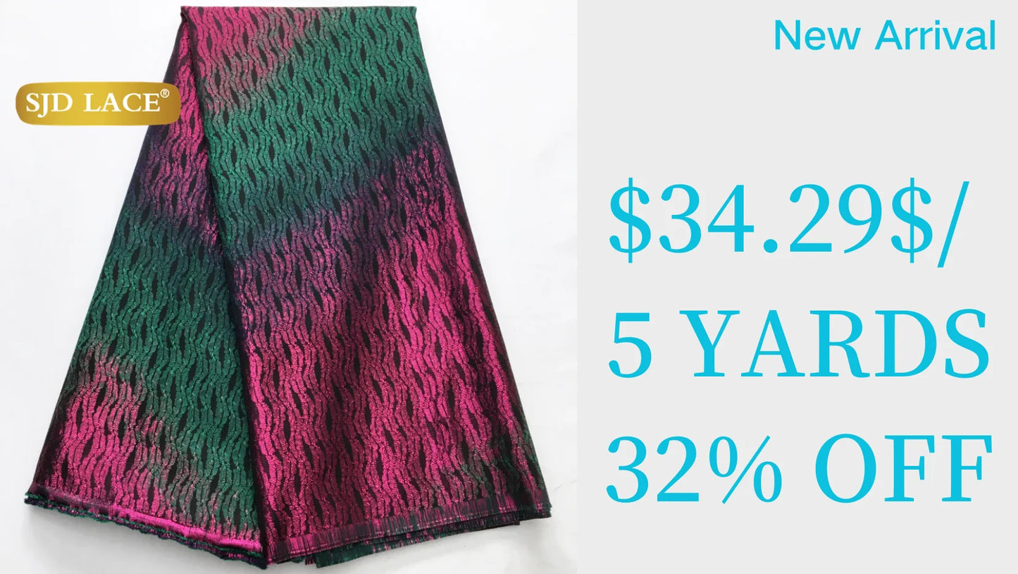 SJD LACE Afrikanische Brokat-Spitzenstoffe Französische Damastspitze 5 Yards 2026 Neueste Nigerianische Jacquard für Nähkleider für Damen Partykleid 4063