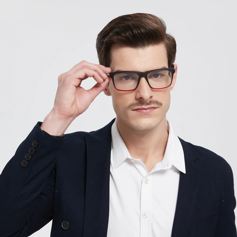 3-Pack Men's Blue Light Blocking Reading Glasses, Classic Square Frame Anti-Fatigue Computer Reader Eyeglasses