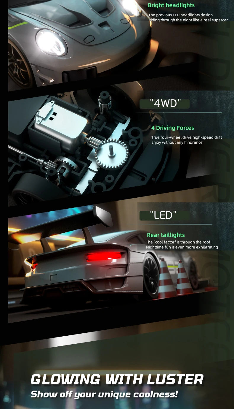 Voiture Télécommandée 4x4, 2.4G Radio Haute Vitesse, Drift Racing, Camion Rapide RTR, Jouet Cadeau pour Enfants